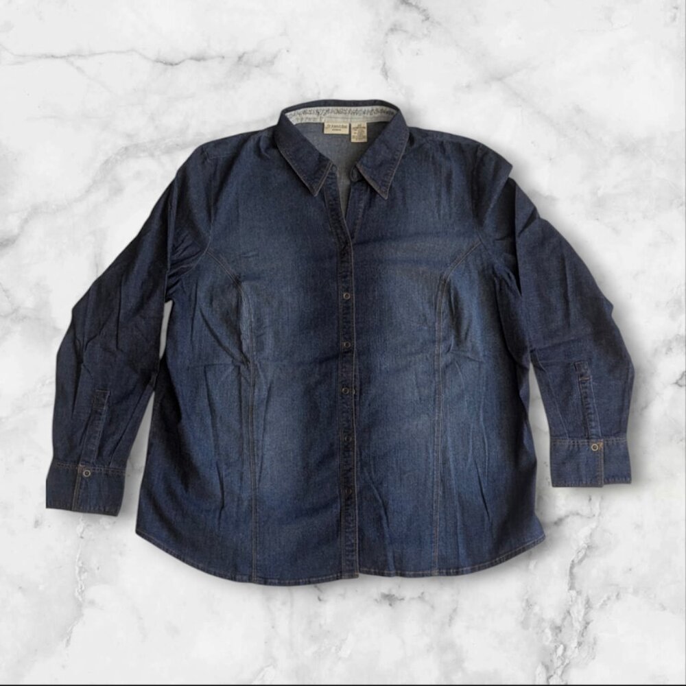 St John's Bay Women's Denim Long Sleeve Shirt size 2X